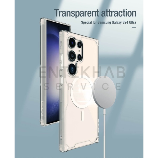 قاب گوشی سامسونگ Galaxy S24 Ultra نیلکین مدل Nature TPU Pro Magnetic مگ سیف - Image 3