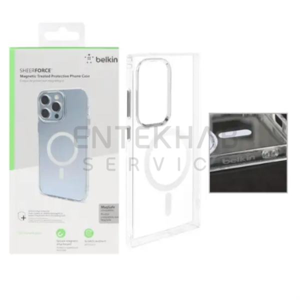 کاور گوشی سامسونگ Galaxy S24 Ultra مدل Belkin SheerForce مگ سیف دار - Image 2