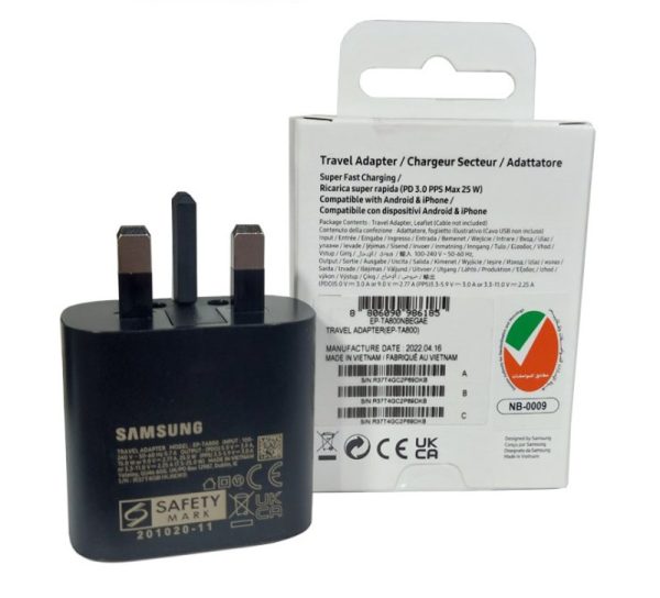 سر شارژر Samsung فست شارژ 25 وات مدل EP-TA800NBEGAE - Image 2