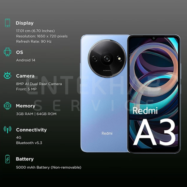 گوشی موبایل شیائومی مدل Redmi A3 | ظرفیت ۶۴ گیگابایت رم ۳ گیگابایت - Image 9